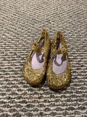 Kids Gold Glitter Mini Melissa Mary Jane Shoes